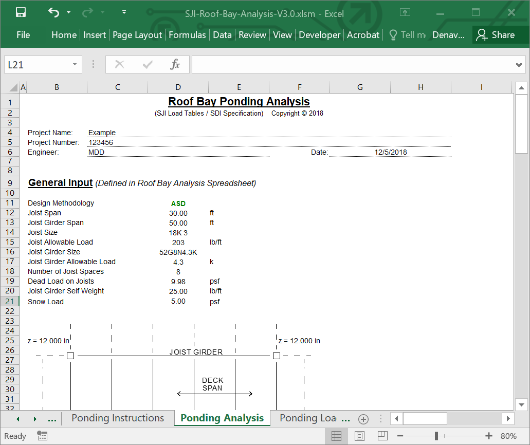 SJI Roof Bay Analysis Tool